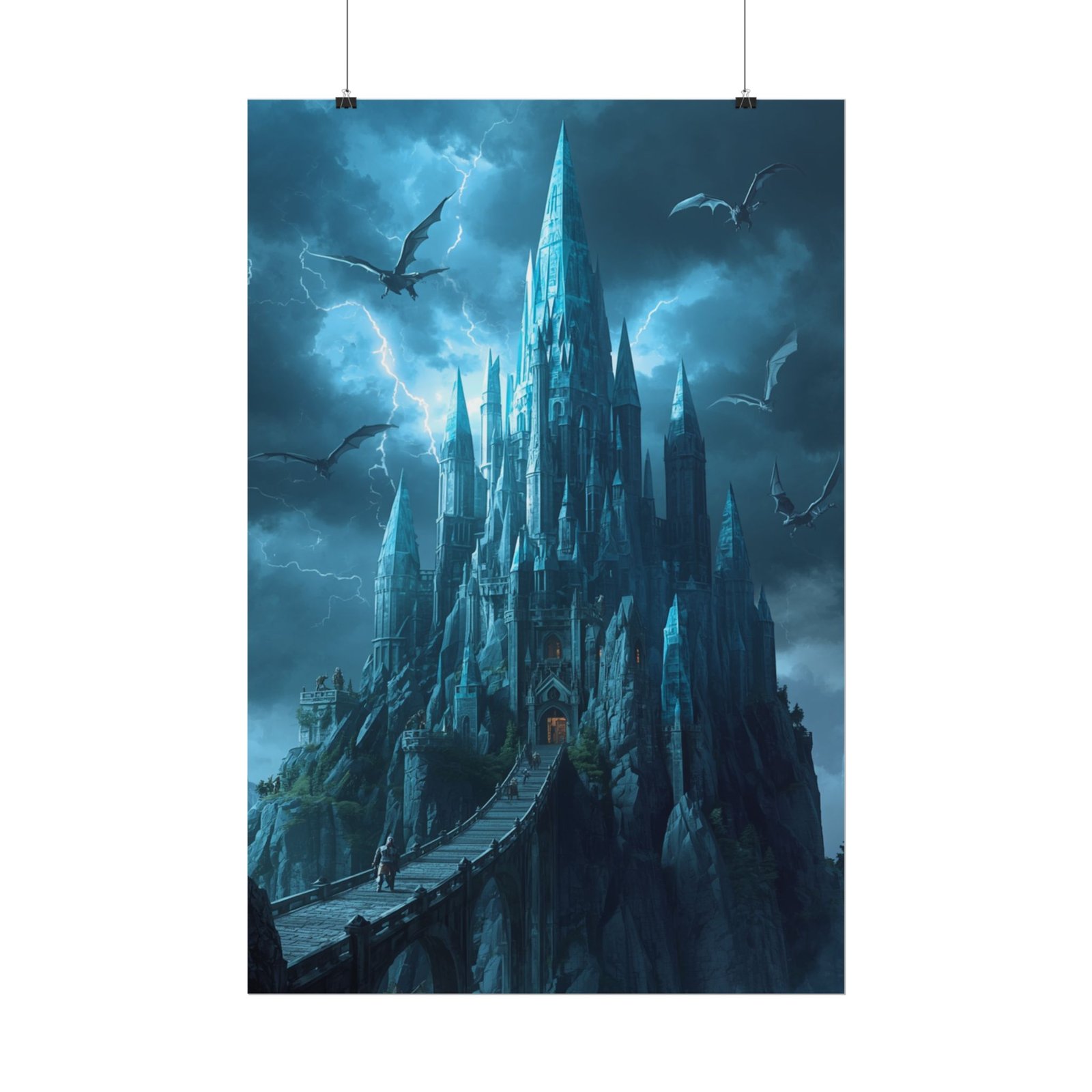 Dragons Gothic Ice Castle Rolled Poster