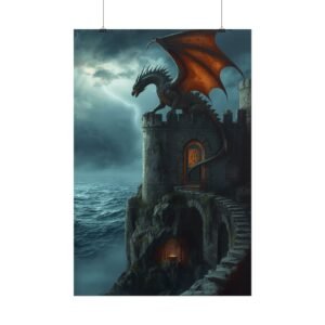Fantasy Dragon Castle Rolled Poster