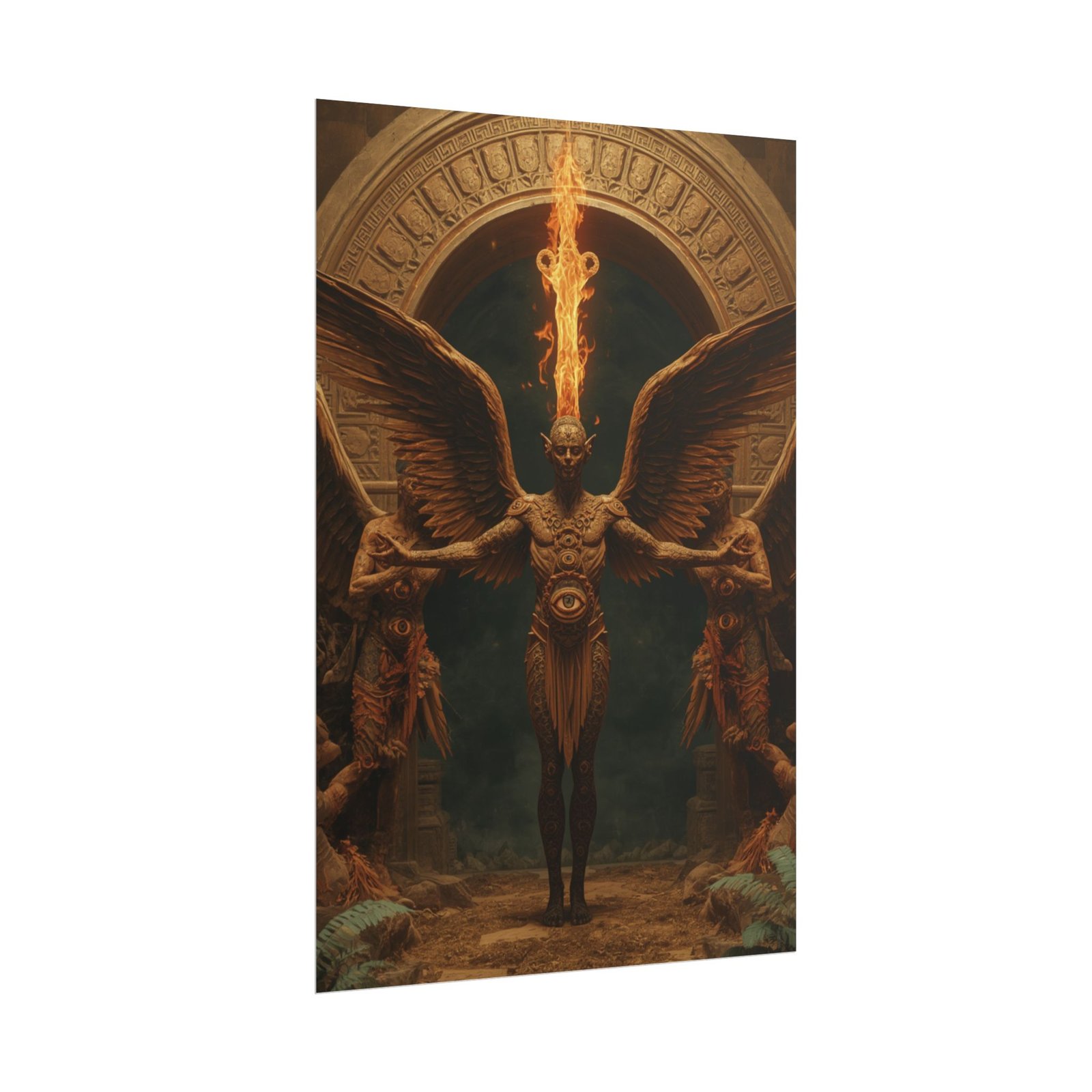 Dark Fantasy Flame Angel Rolled Poster - Image 2