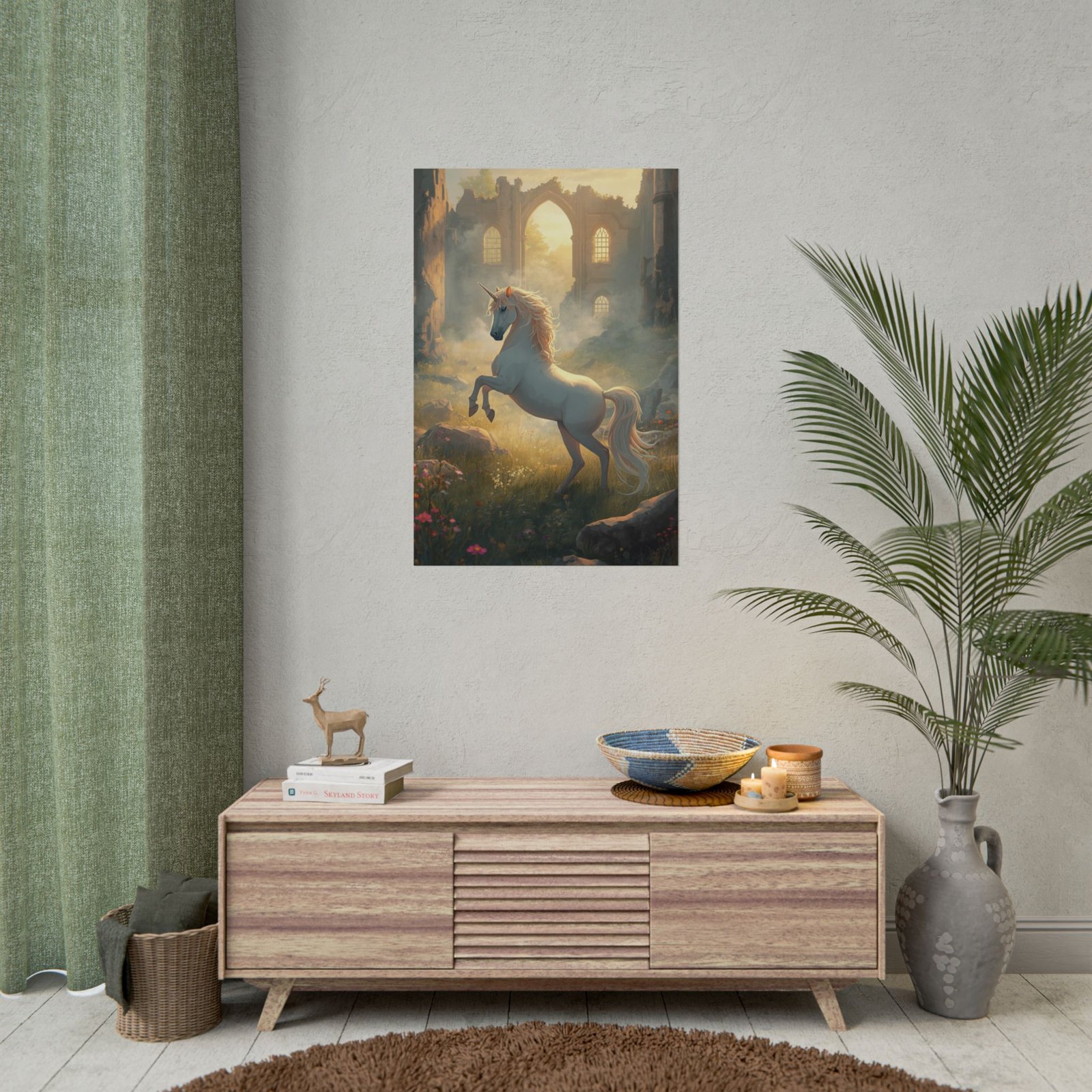 Fantasy Ruins Unicorn Rolled Poster - Image 4