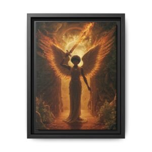 Afrofuturisim Golden Winged Angel Canvas FRAMED 9x12"