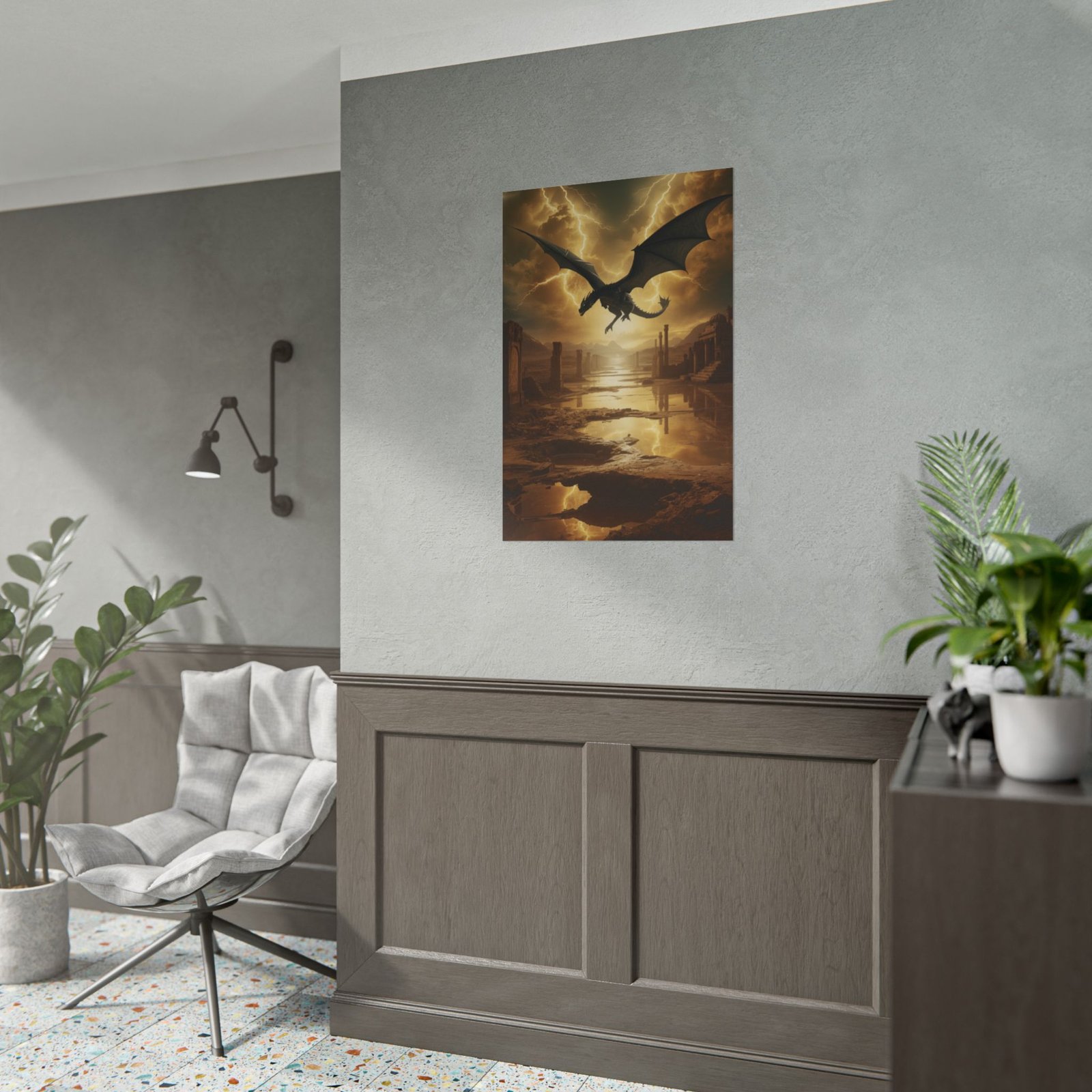 Stormy Sky Dragon Rolled Poster - Image 3