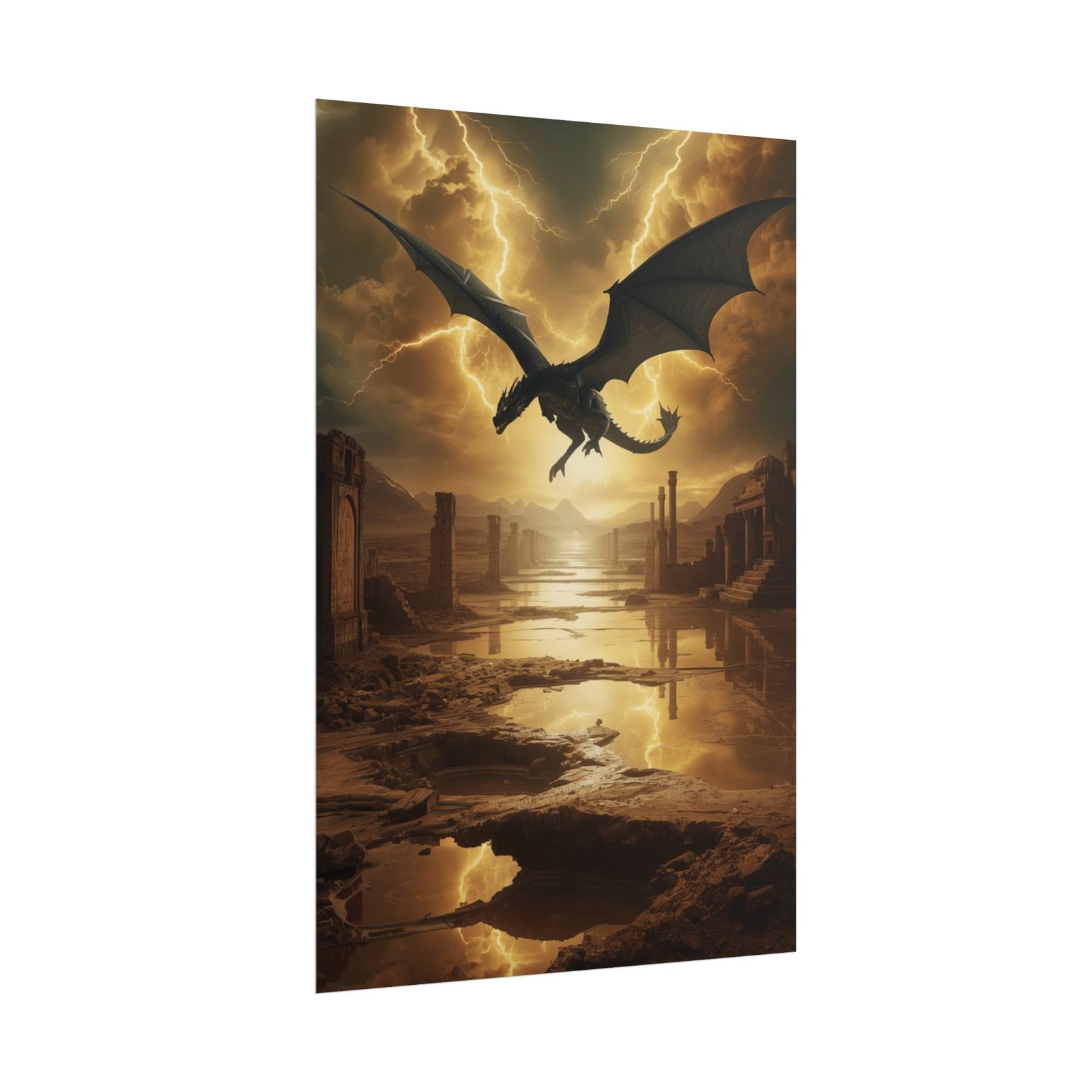 Stormy Sky Dragon Rolled Poster - Image 2