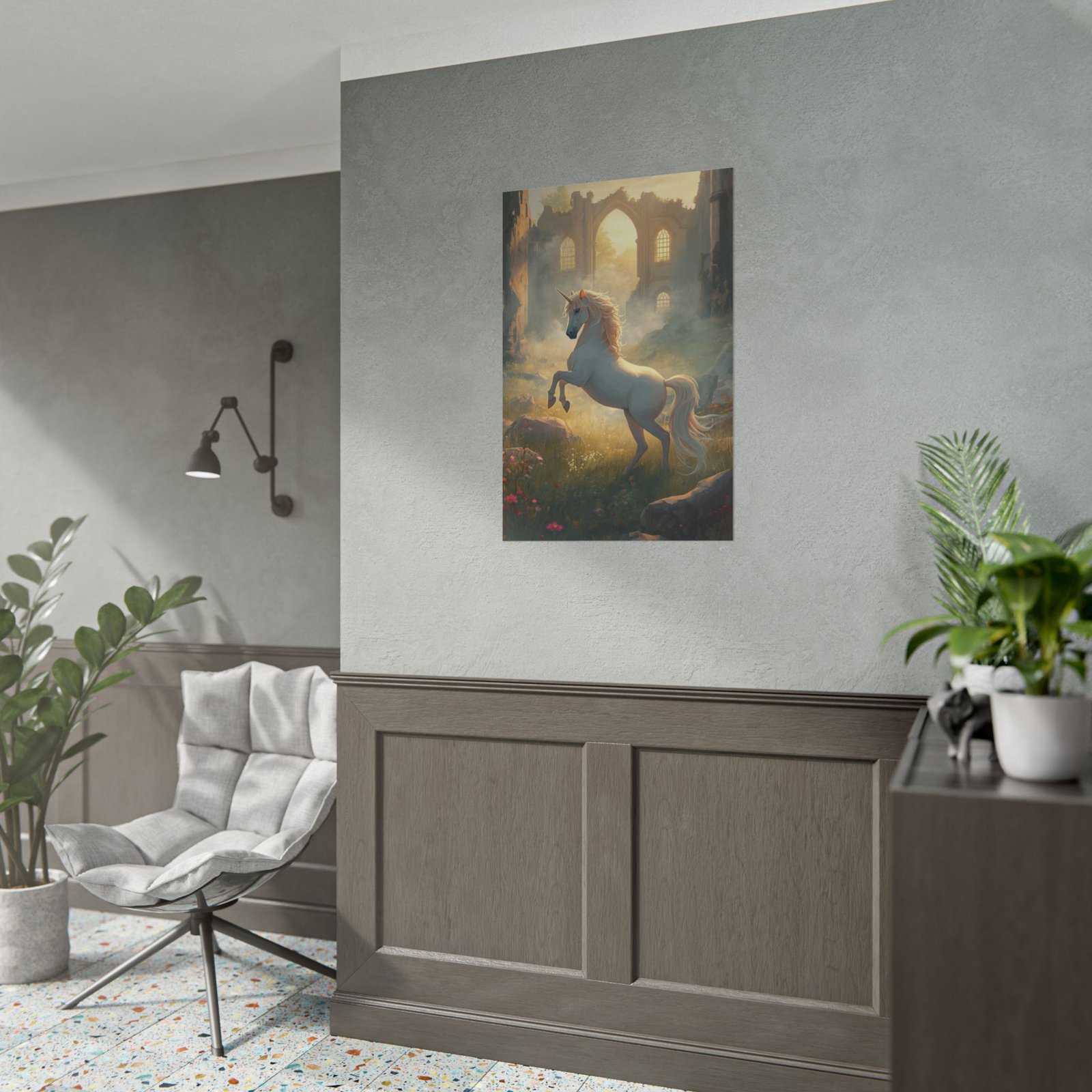 Fantasy Ruins Unicorn Rolled Poster - Image 3