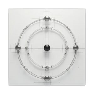 Geometric Orbital Blueprint Canvas 12x12"