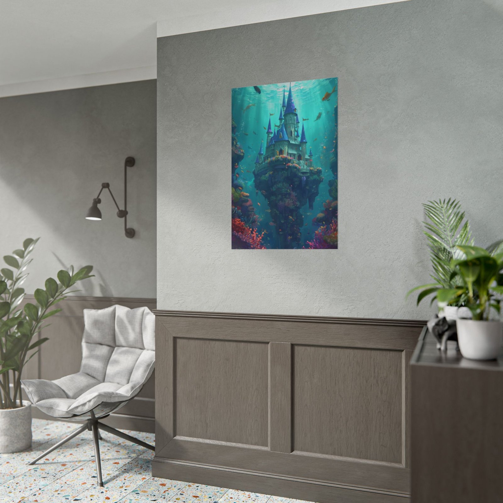 Fantasy Underwater Castle Rolled Poster - Image 3