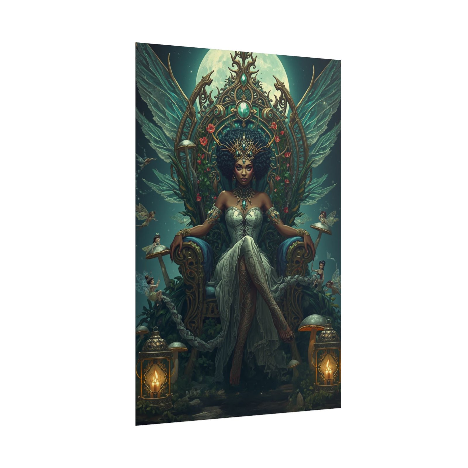 Afrofuturisim Moonlit Goddess Rolled Poster - Image 2