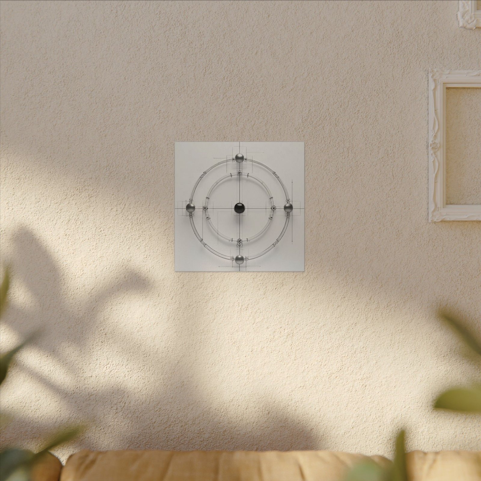 Geometric Orbital Blueprint Canvas 12x12" - Image 3