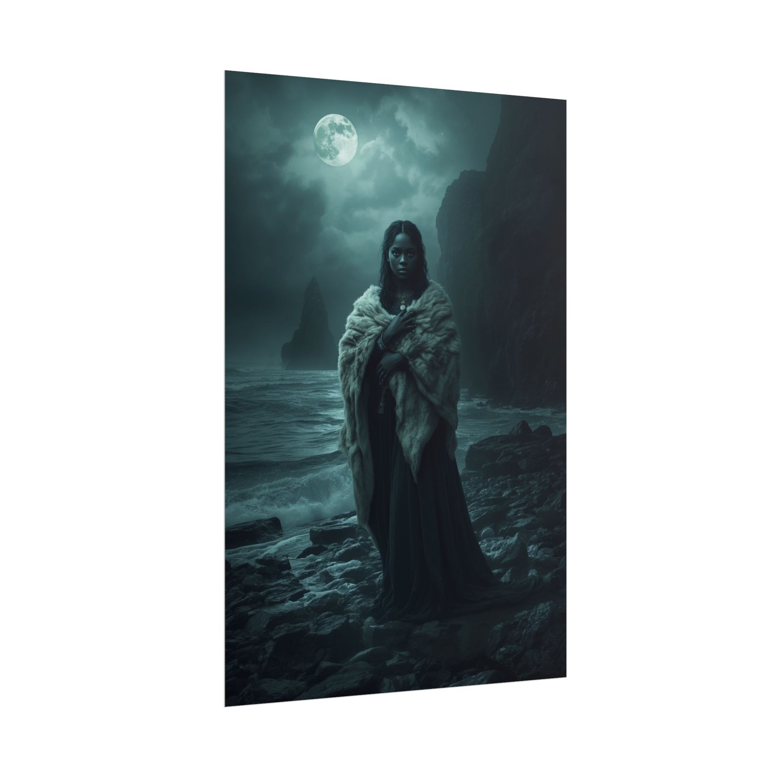 Afrofuturisim Moonlit Sea Witch Rolled Poster - Image 2