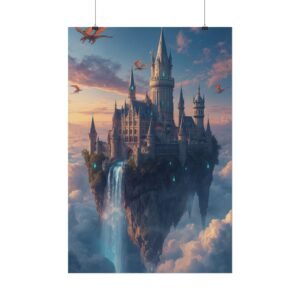 Floating Island Castle Rolled Poster