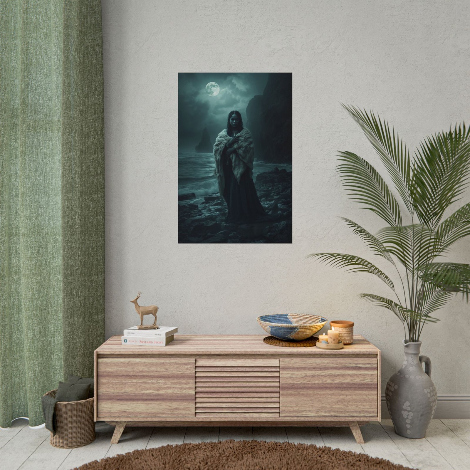 Afrofuturisim Moonlit Sea Witch Rolled Poster - Image 4