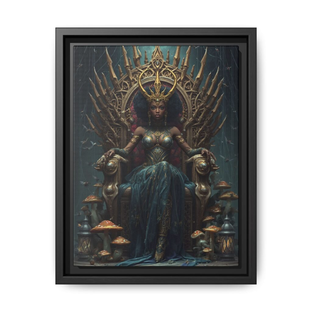 Afrofuturisim Queen of Spores Canvas FRAMED, 9x12"