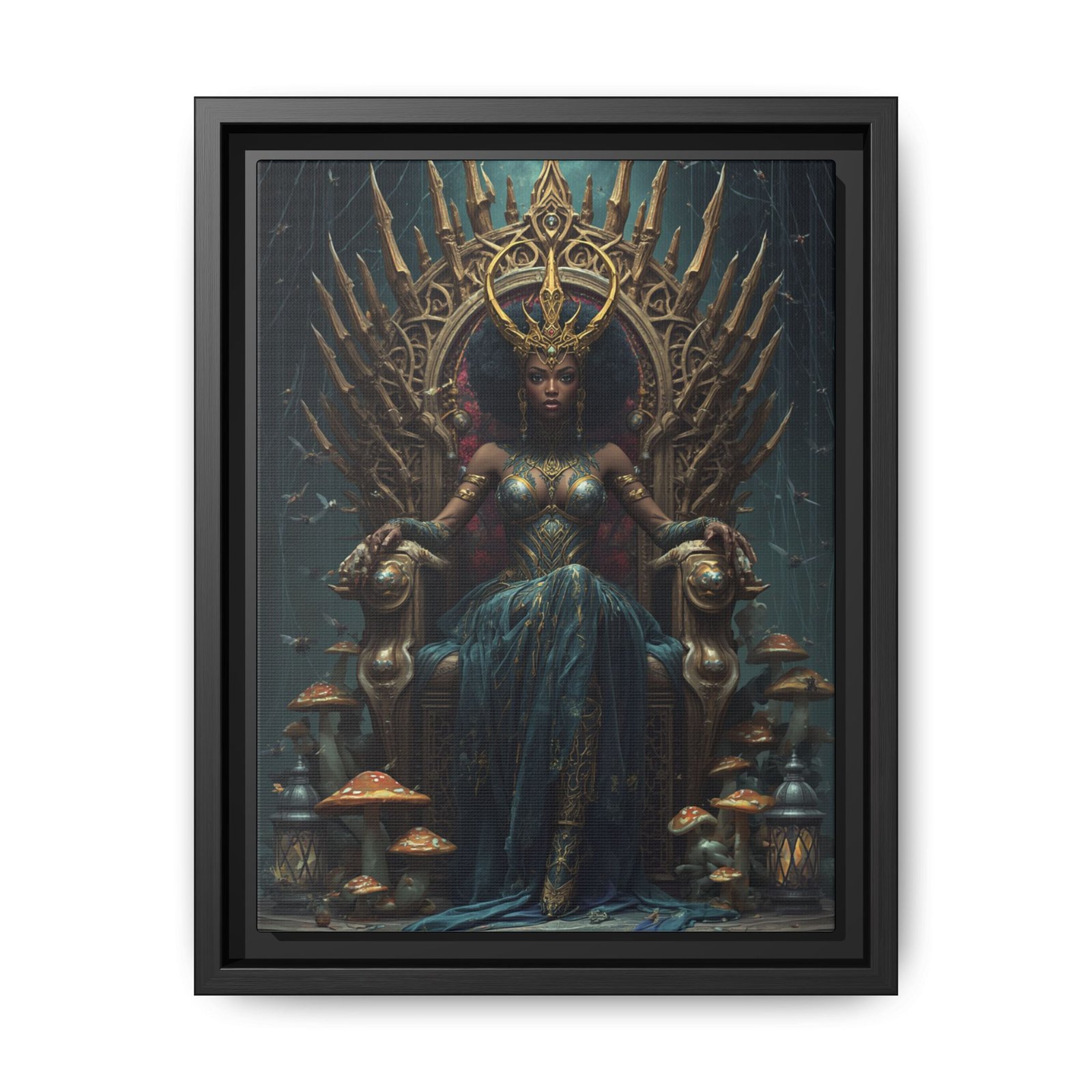Afrofuturisim Queen of Spores Canvas FRAMED, 9x12"