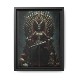 Afrofuturisim Iron Throne Majesty Canvas, FRAMED 9x12"