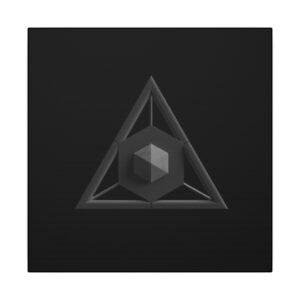 Geometric BlackTriangle Cube Canvas 12x12"