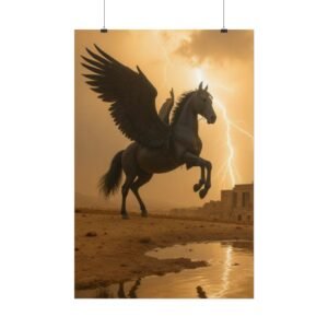 Mythical Pegasus Lightning Rolled Poster