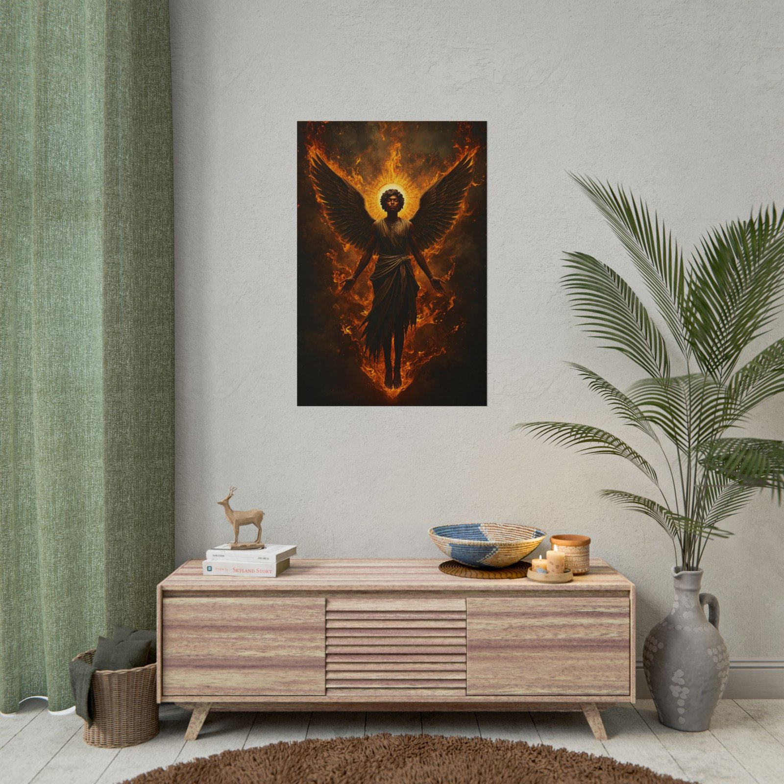 Afrofuturisim Angel of Fire Rolled Poster - Image 4
