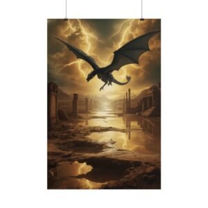 Stormy Sky Dragon Rolled Poster