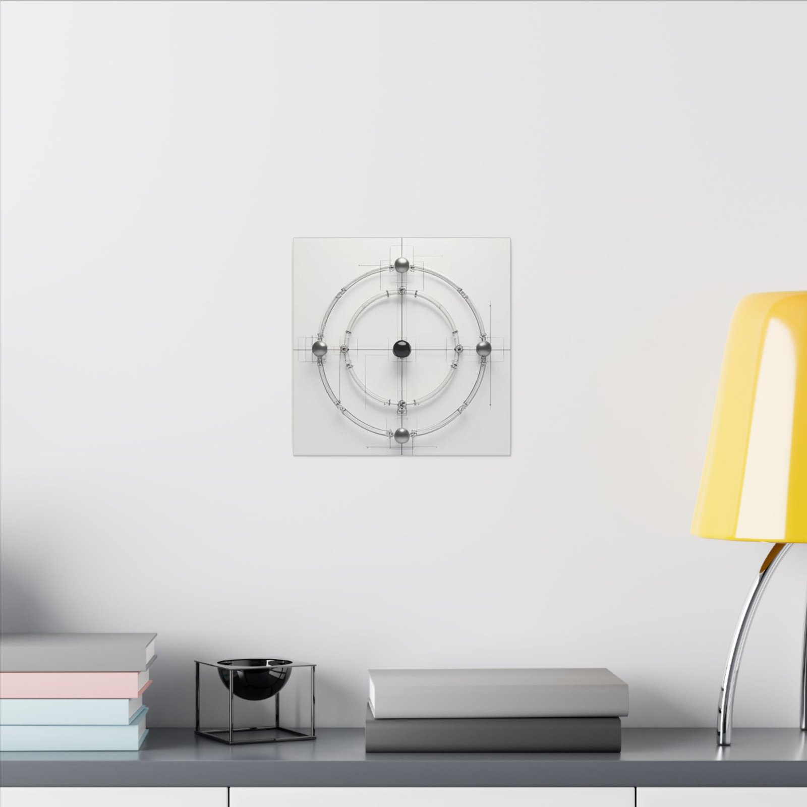 Geometric Orbital Blueprint Canvas 12x12" - Image 4