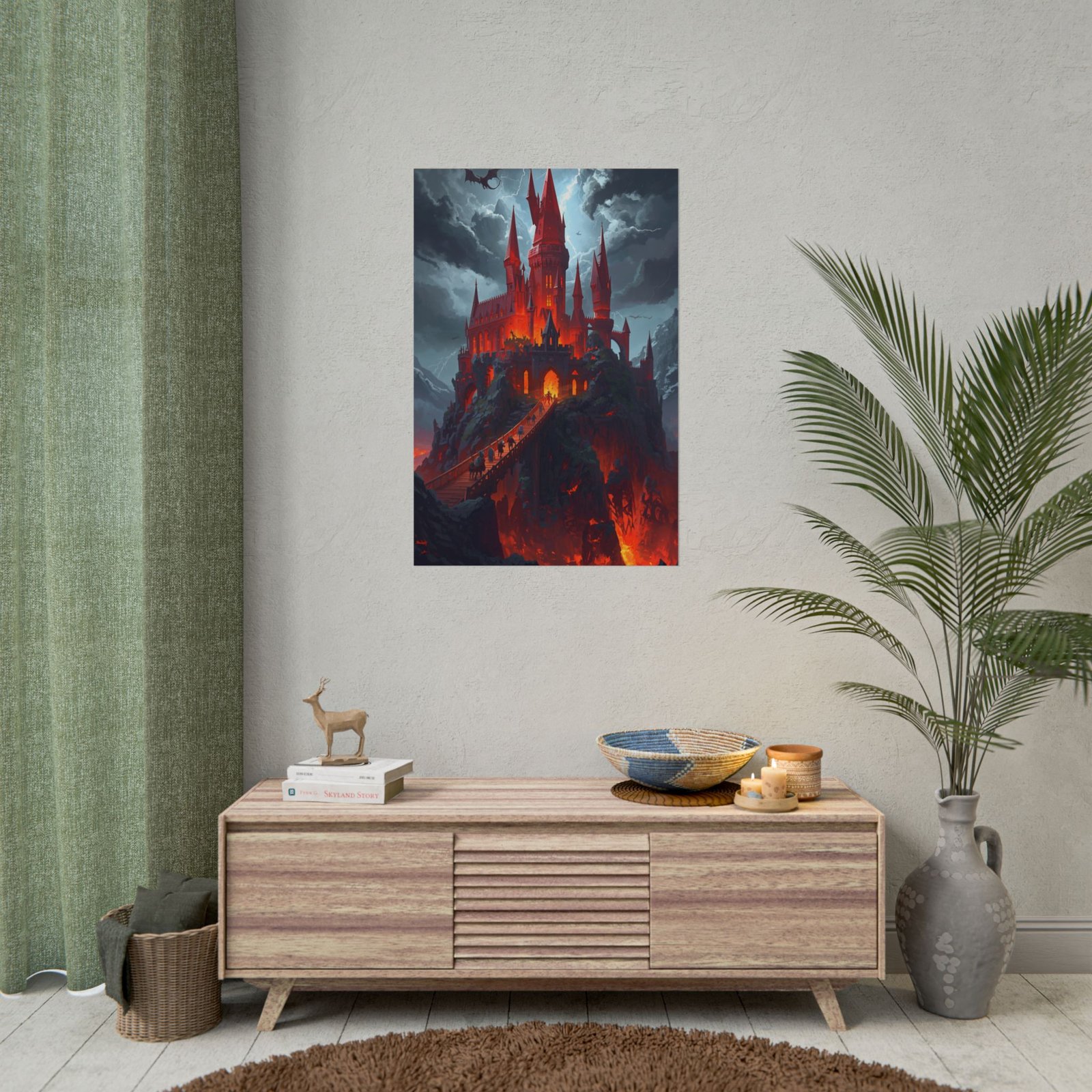 Fiery Gothic Castle Rolled Poster - Image 4