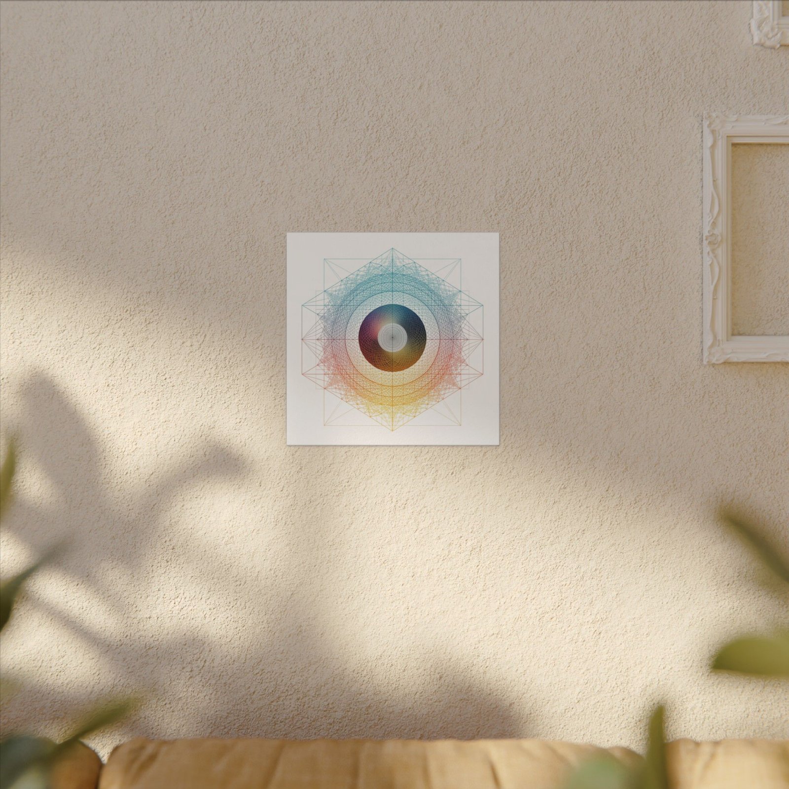 Geometric Mandala Sacred Geometry Canvas 12x12" - Image 3