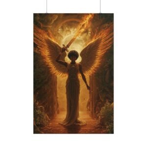 Afrofuturisim Fiery Guardian Rolled Poster
