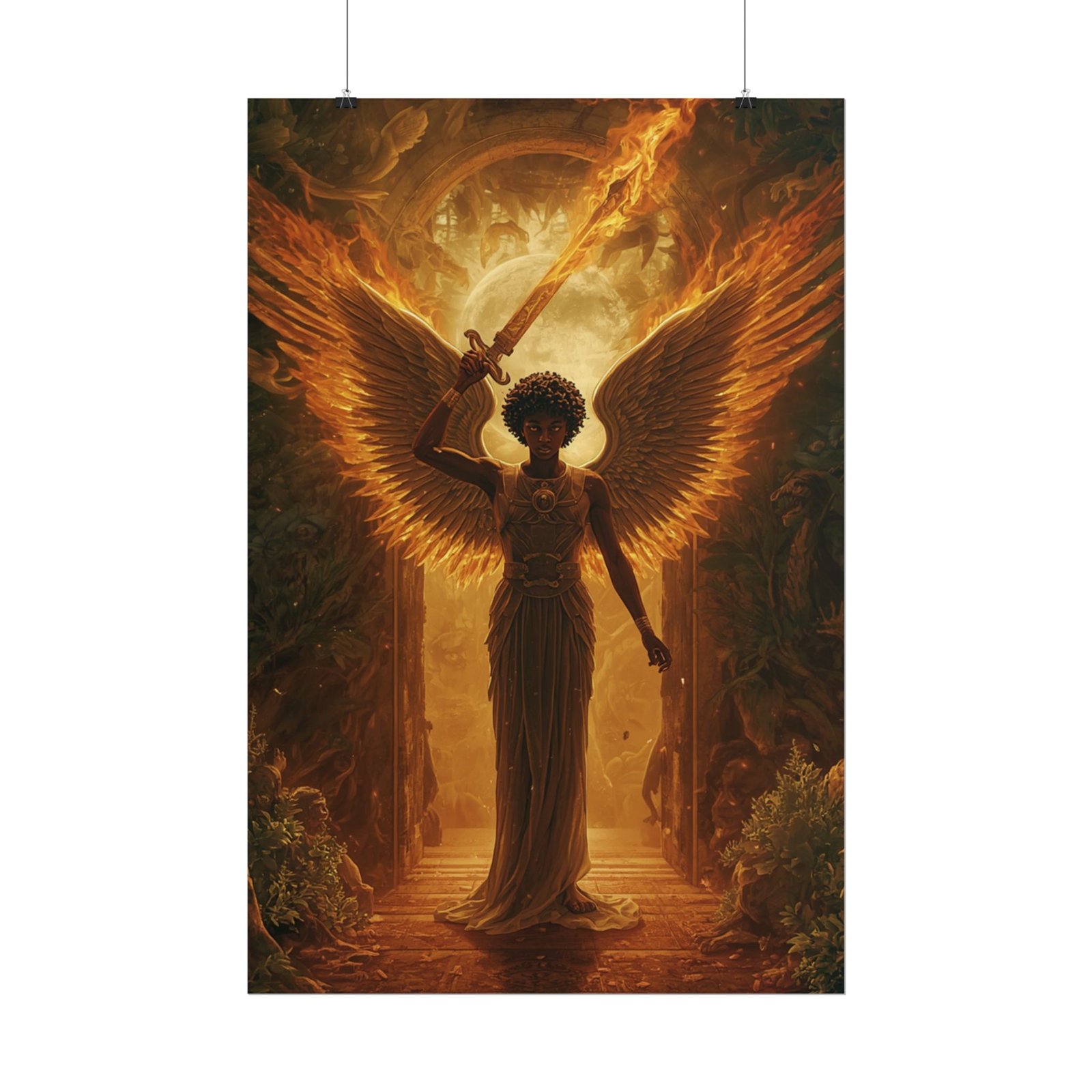 Afrofuturisim Fiery Guardian Rolled Poster