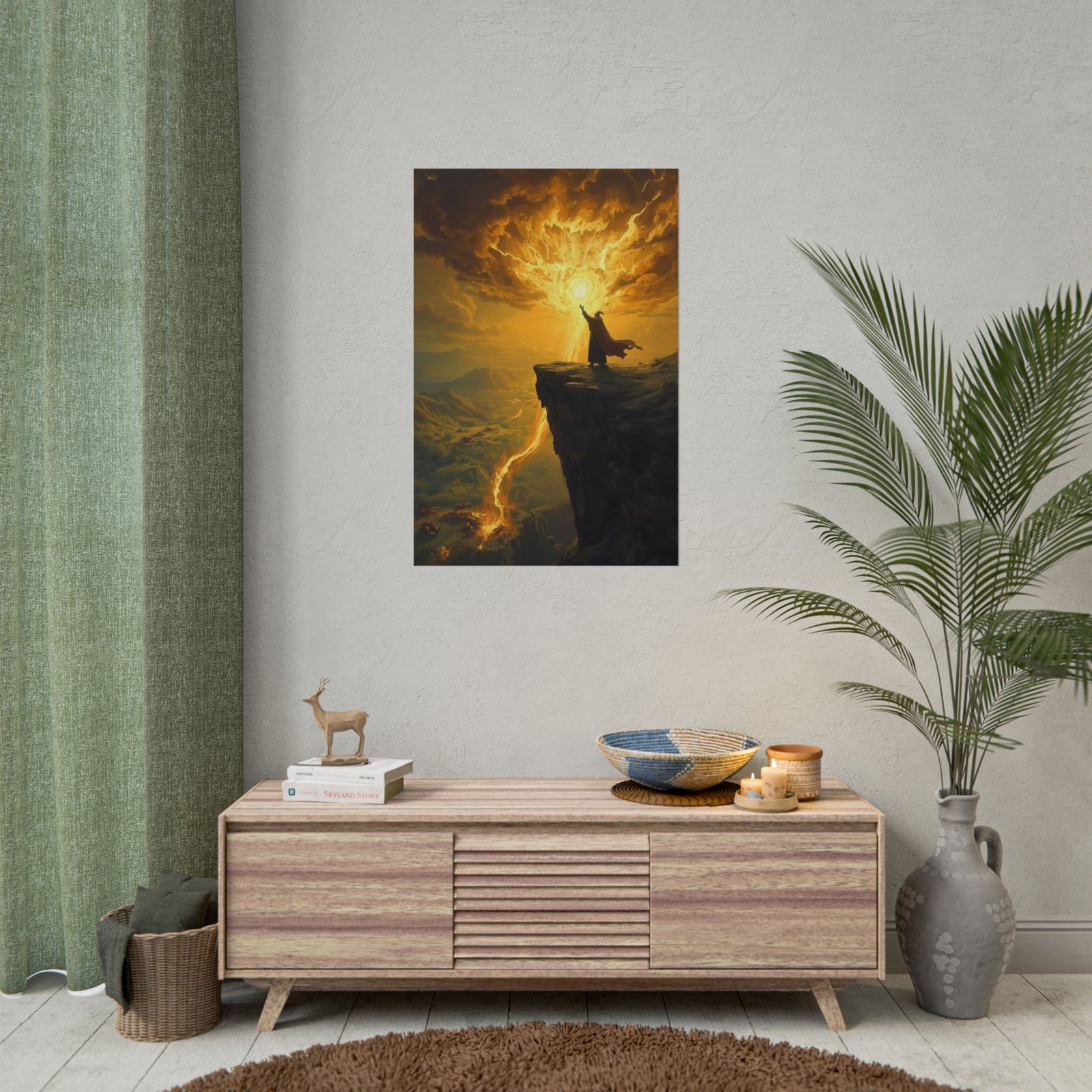Fantasy Epic Golden Wizard Rolled Poster - Image 4