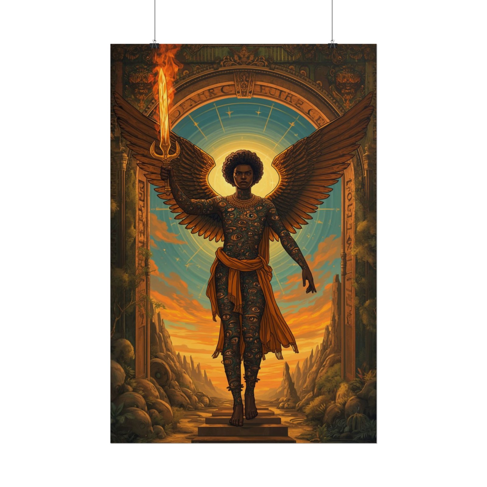 Afrofuturisim Mythic Archangel Rolled Poster