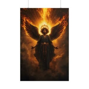Afrofuturisim Fiery Gothic Angel Rolled Poster