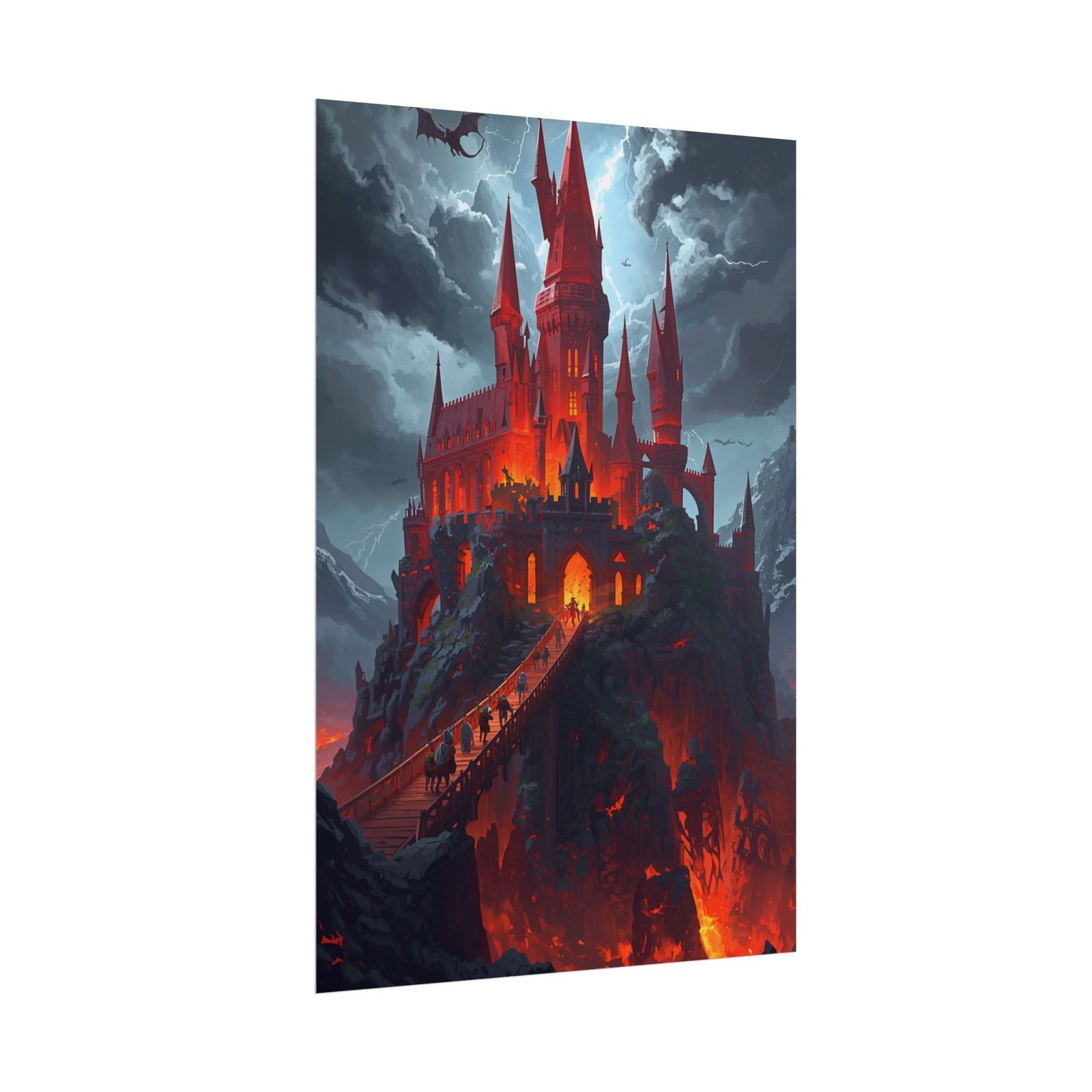 Fiery Gothic Castle Rolled Poster - Image 2
