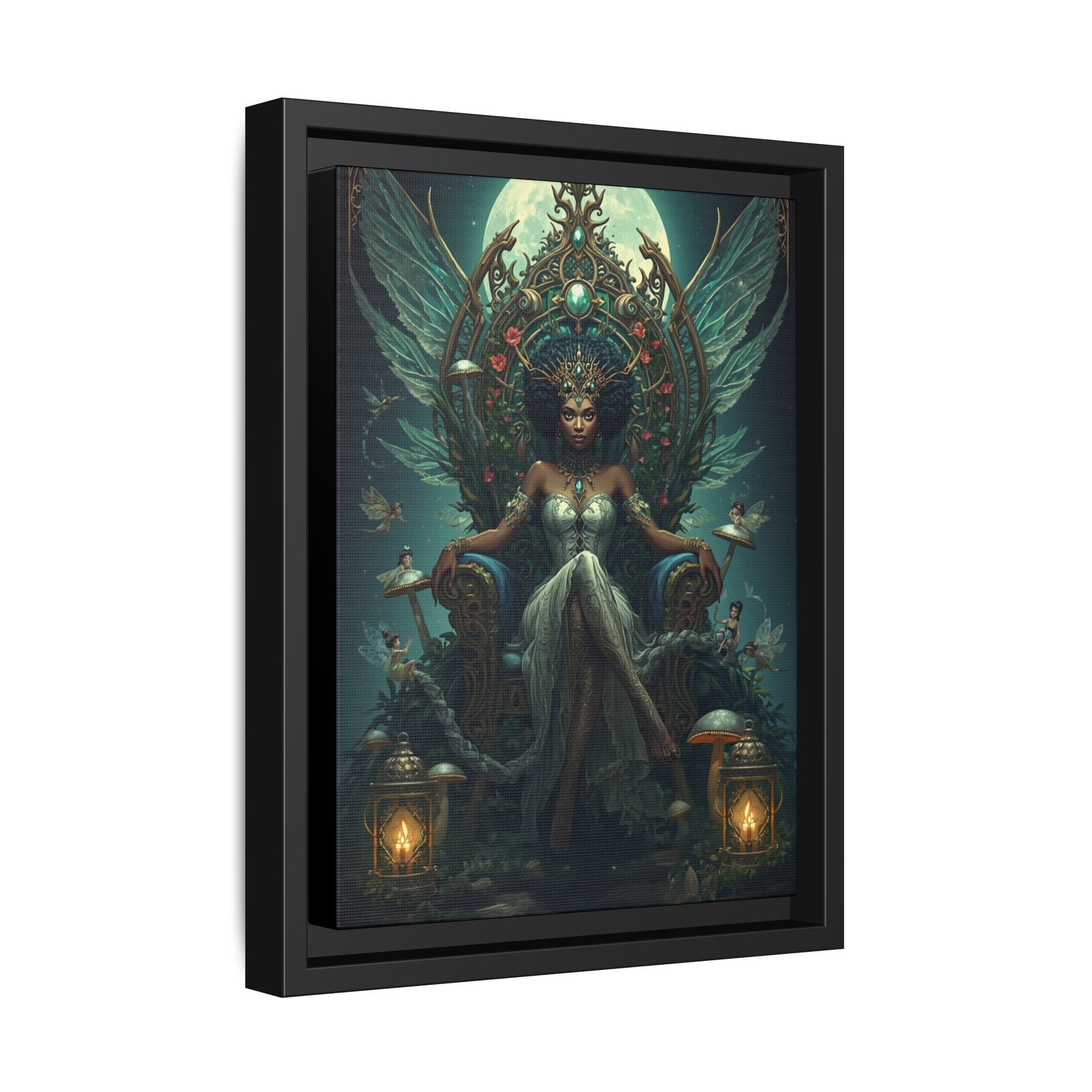 Afrofuturism Moolit Empress Canvas. Framed 9x12" - Image 2