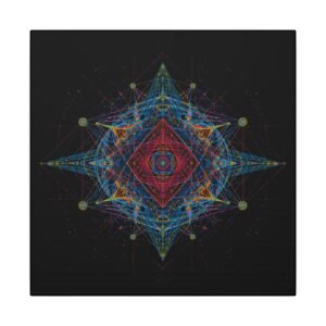 Geometric Neon Symmetry Canvas 12x12"