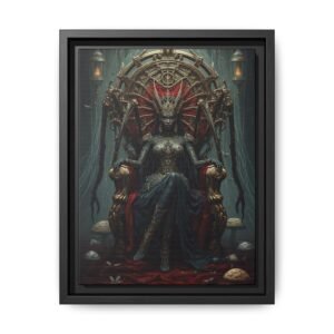 Afrofuturism Dark Goddess Throne Canvas FRAMED 9x12"