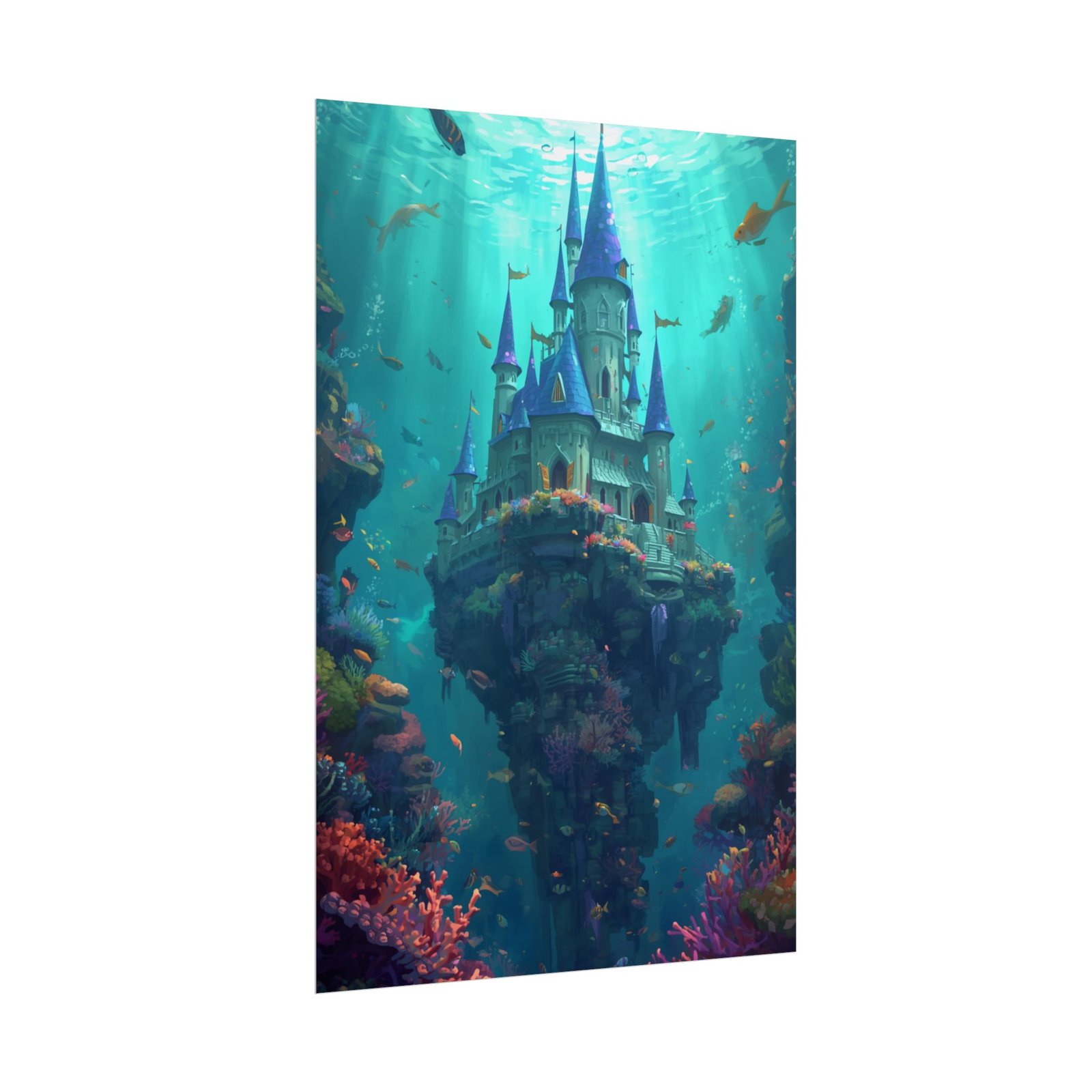 Fantasy Underwater Castle Rolled Poster - Image 2