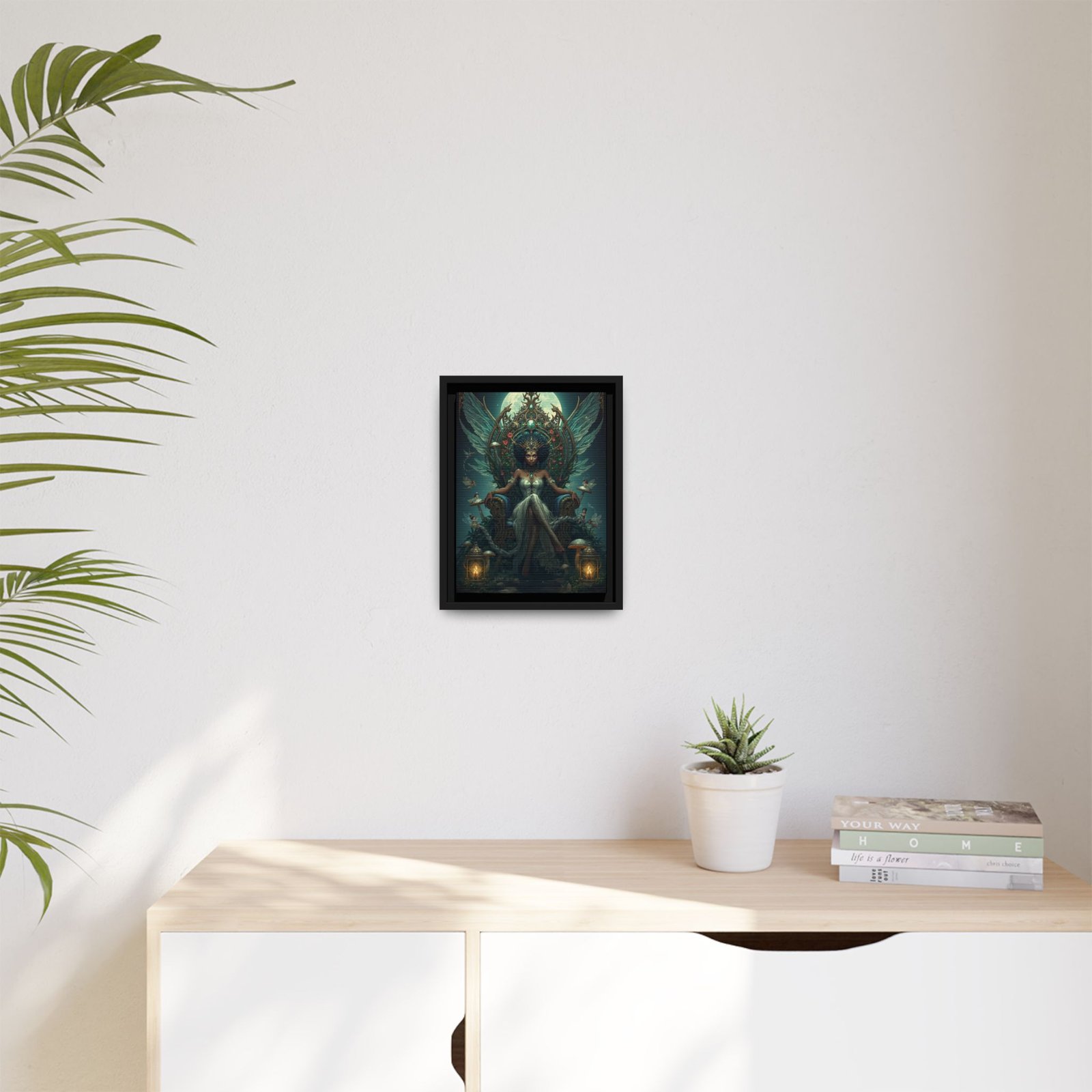Afrofuturism Moolit Empress Canvas. Framed 9x12" - Image 3
