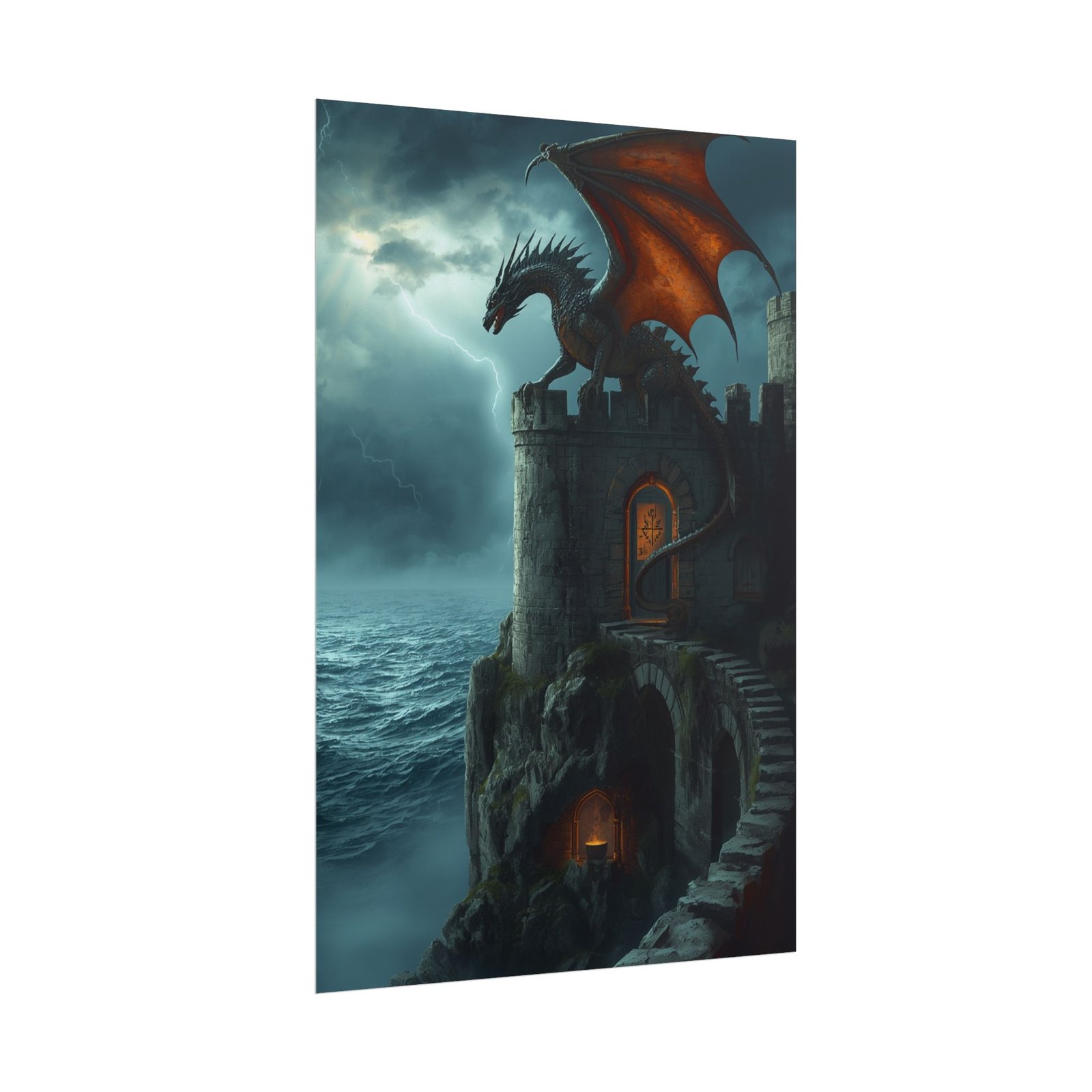 Fantasy Dragon Castle Rolled Poster - Image 2