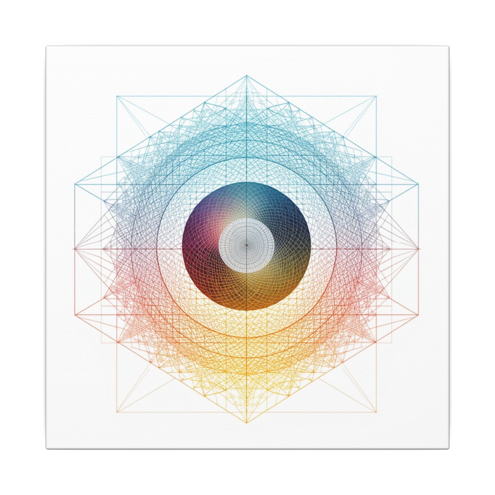 Geometric Mandala Sacred Geometry Canvas 12x12"