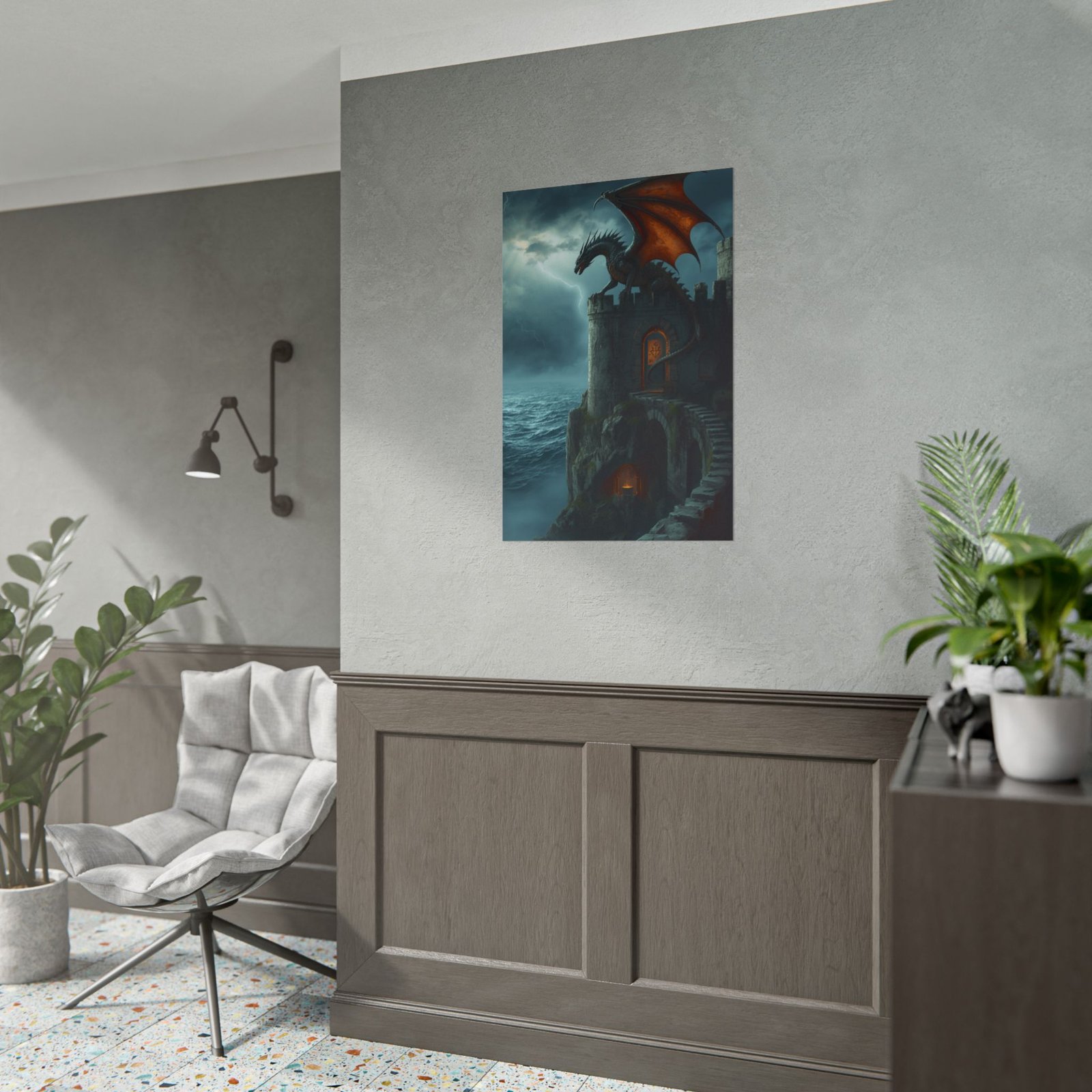 Fantasy Dragon Castle Rolled Poster - Image 3