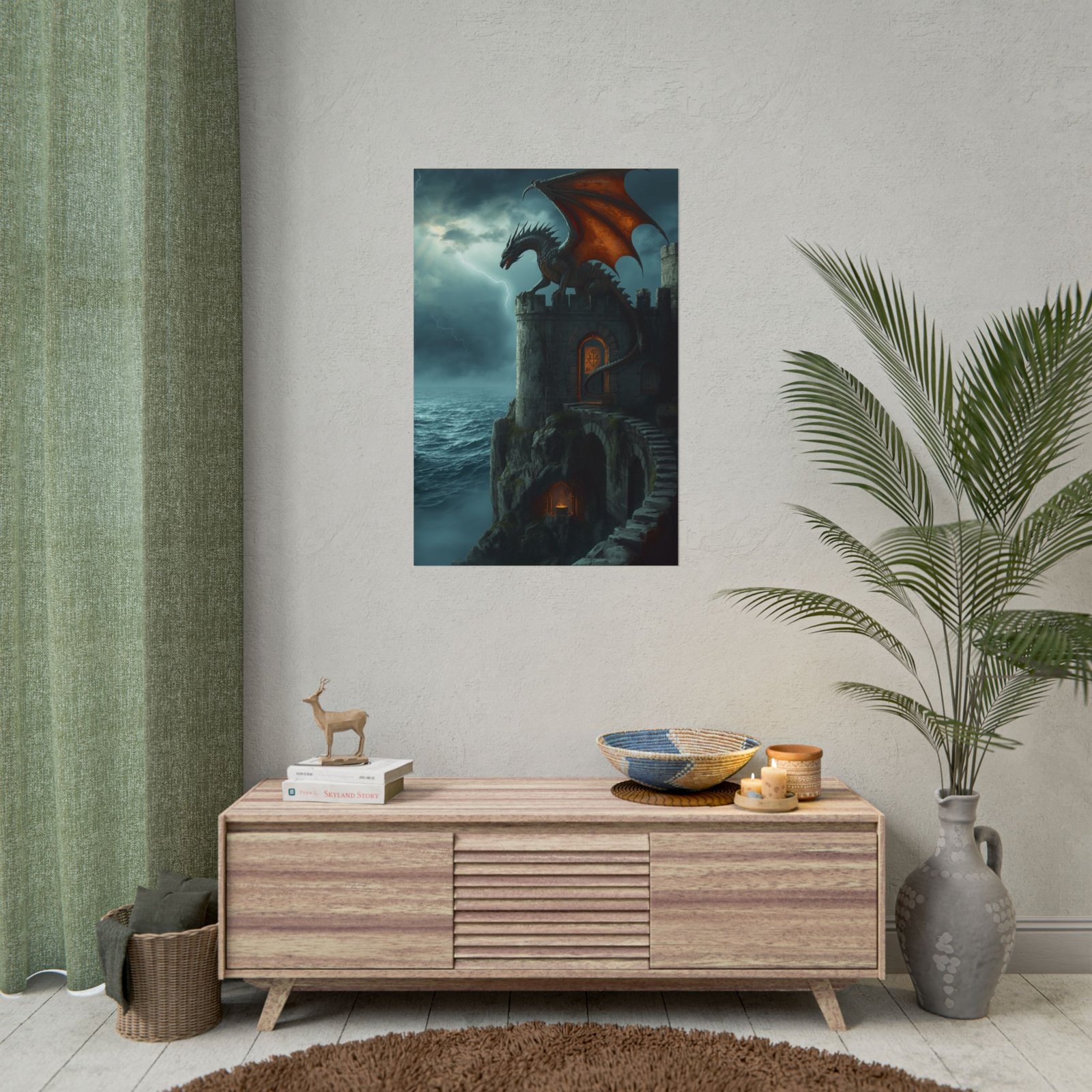 Fantasy Dragon Castle Rolled Poster - Image 4