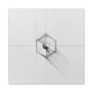 Minimal Geometric Hexagon Canvas 12x12"