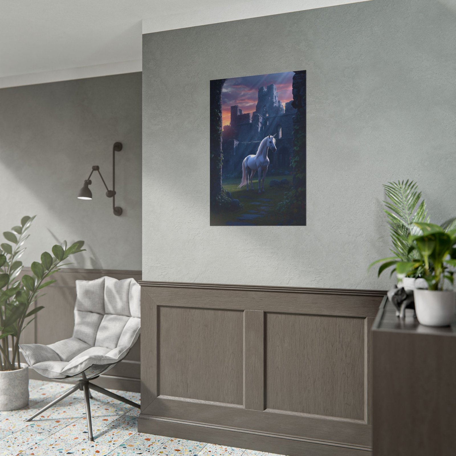 Fantasy Unicorn Castle Rolled Poster - Image 3