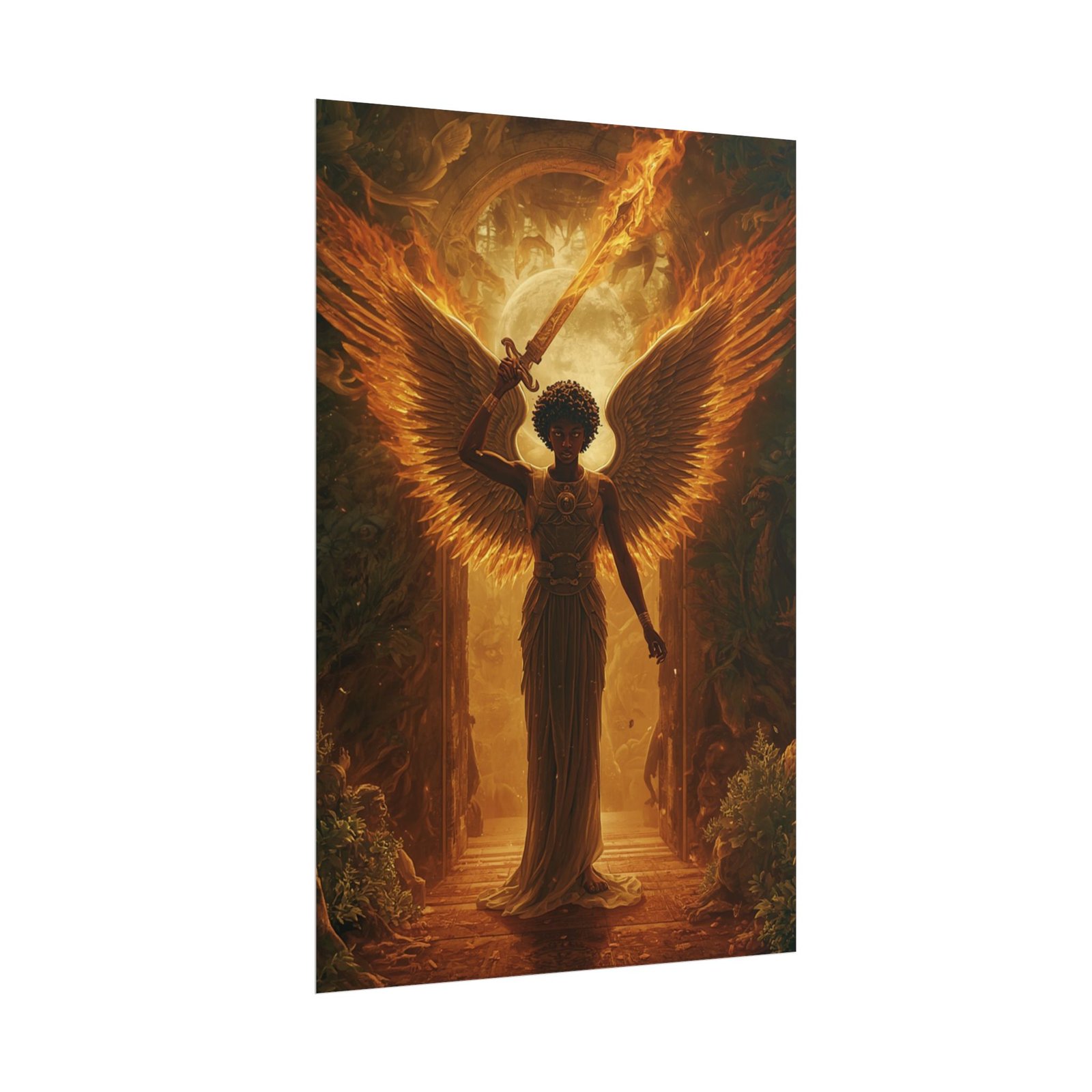 Afrofuturisim Fiery Guardian Rolled Poster - Image 2