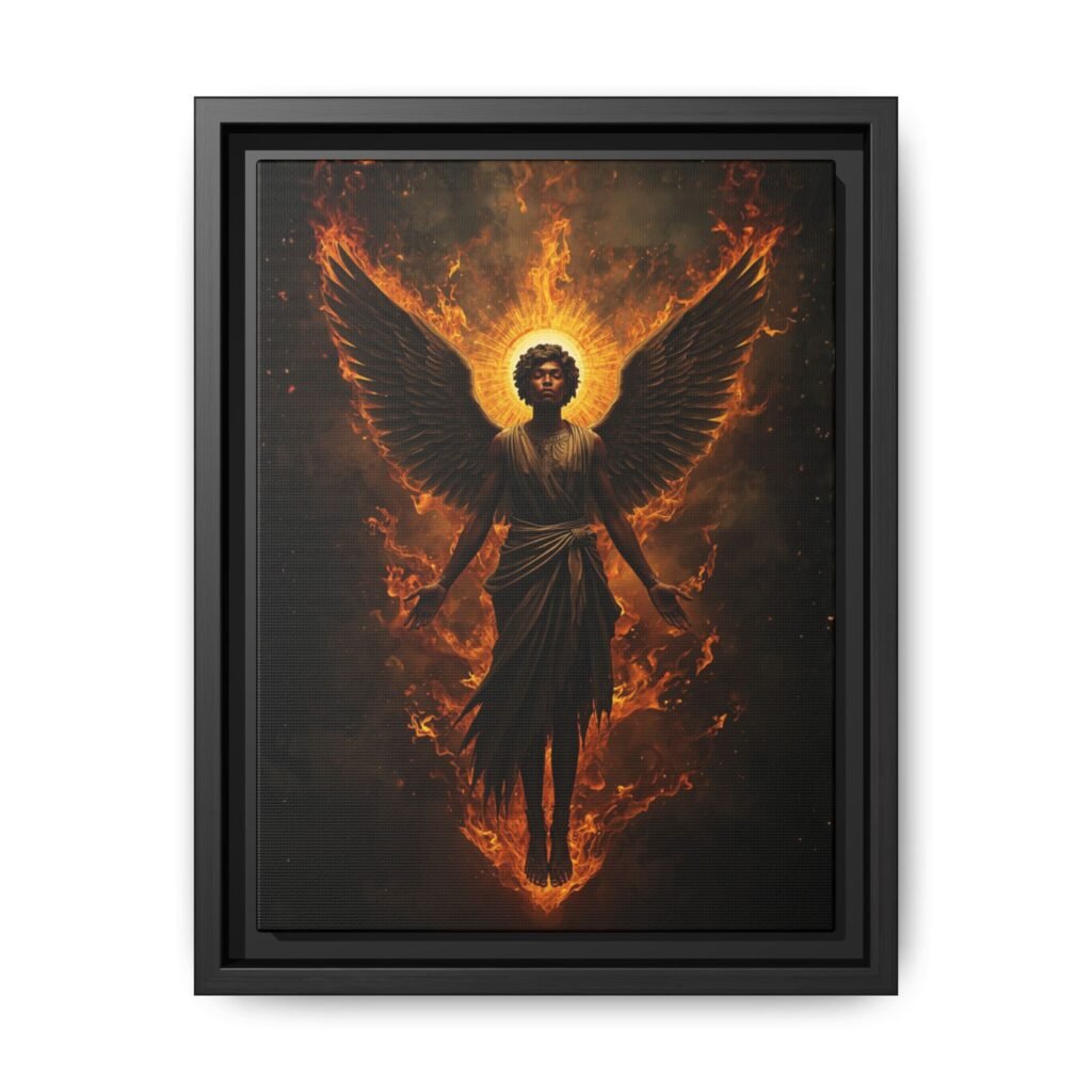 Afrofuturisim Fiery Angel Canvas FRAMED 9x12"