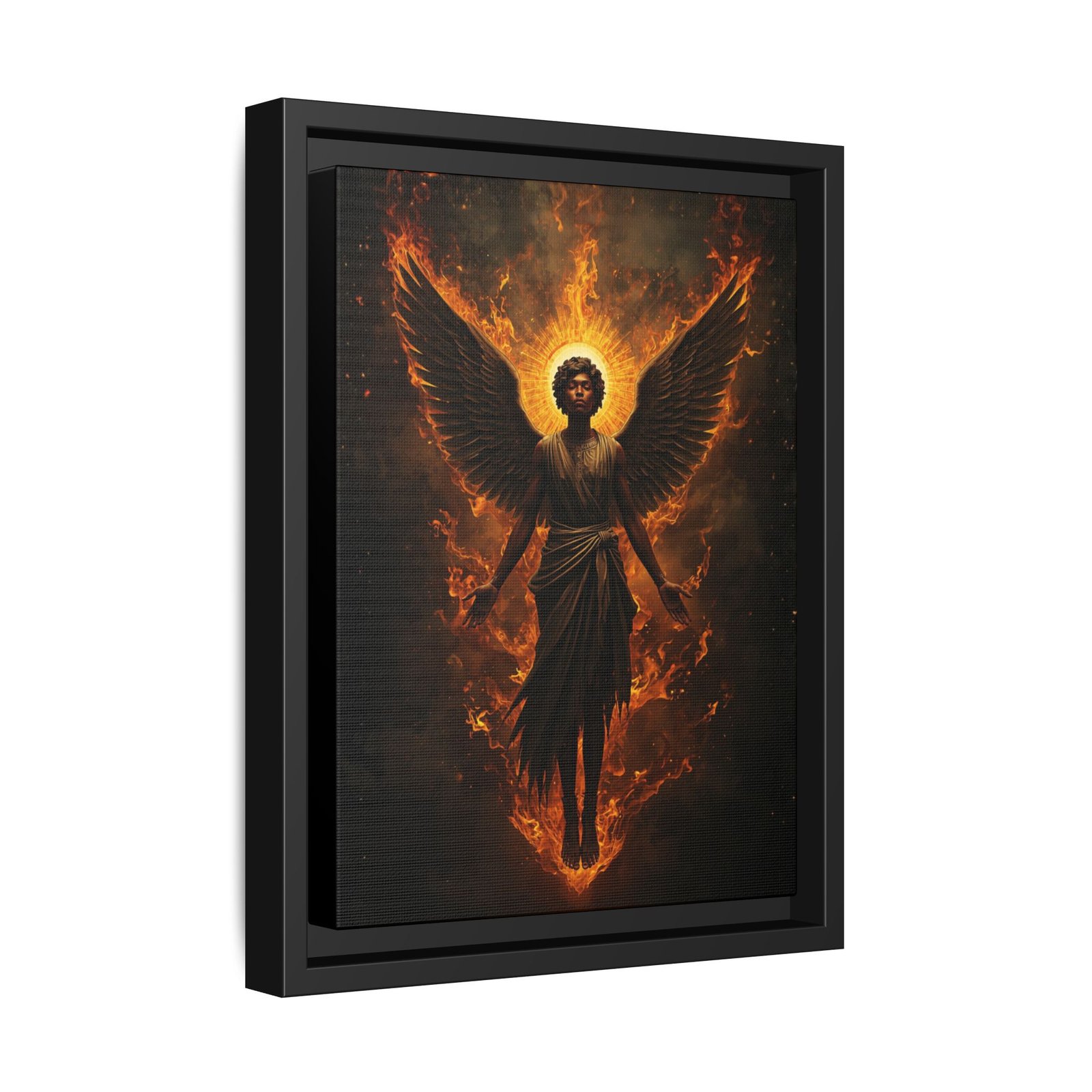 Afrofuturisim Fiery Angel Canvas FRAMED 9x12" - Image 2