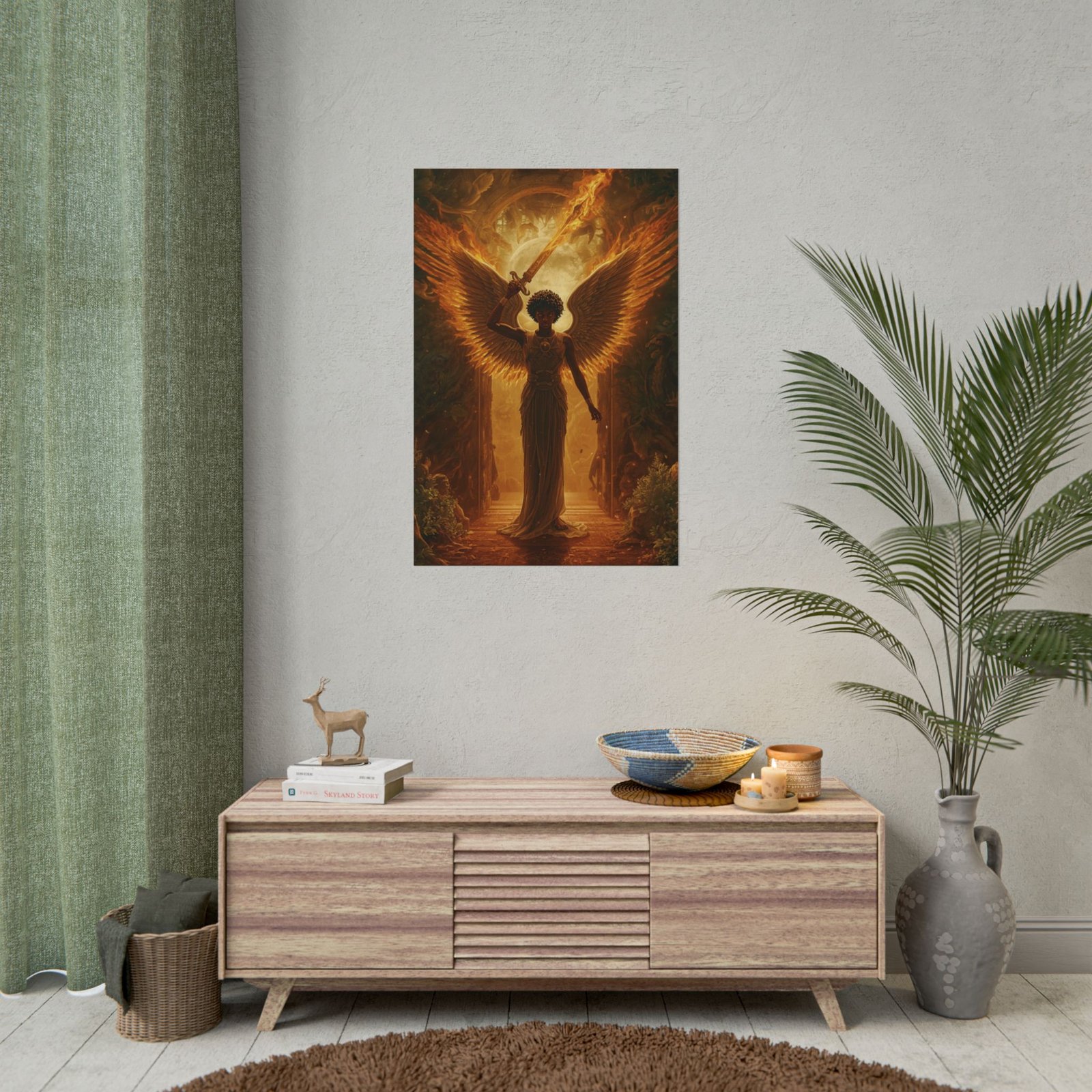 Afrofuturisim Fiery Guardian Rolled Poster - Image 4