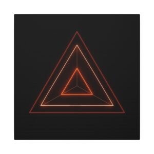 Neon Triangle Geometric Canvas 12x12"