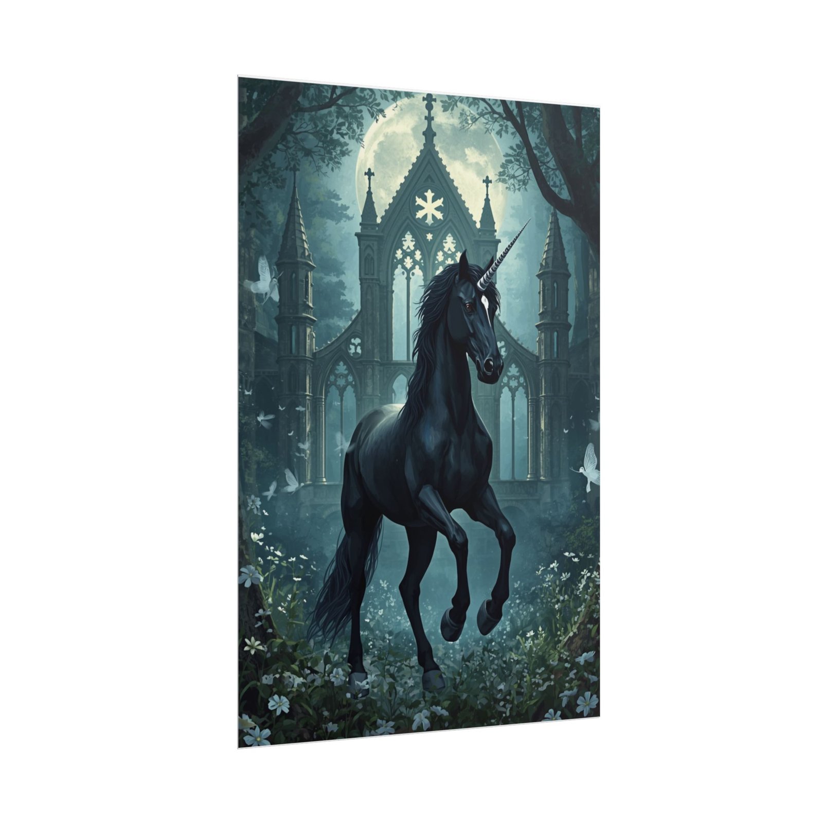 Mystic Black Unicorn Rolled Poster - Image 2