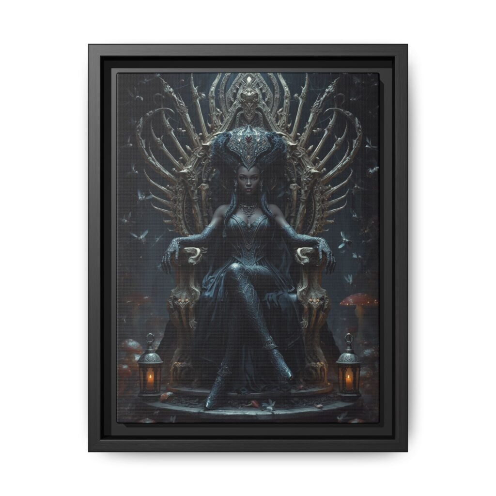 Afrofuturisim Gothic Queen Canvas, FRAMED 9x12"