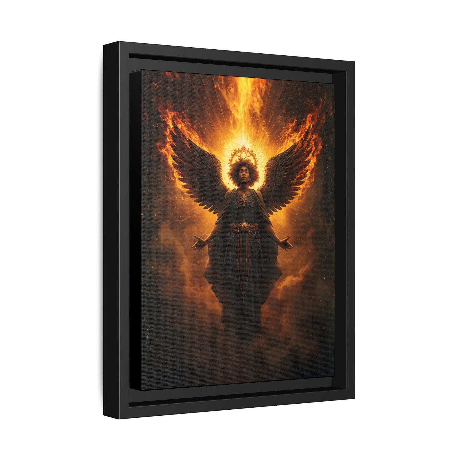 Afrofuturisim Fiery Angel Canvas FRAMED 9x12" - Image 2
